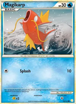 Magikarp card from HeartGold SoulSilver, number 72/123