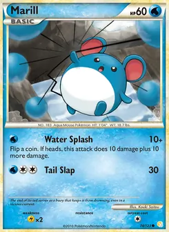 Marill card from HeartGold SoulSilver, number 74/123