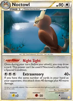 Noctowl card from HeartGold SoulSilver, number 8/123
