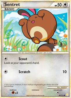 Sentret card from HeartGold SoulSilver, number 80/123