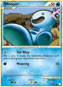 Wooper card from HeartGold SoulSilver, number 88/123