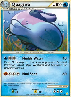 Quagsire card from HeartGold SoulSilver, number 9/123