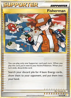 Fisherman card from HeartGold SoulSilver, number 92/123