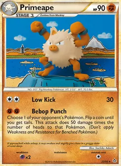 Primeape card from Unleashed, number 22/95