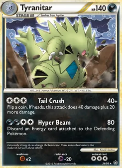 Tyranitar card from Unleashed, number 26/95
