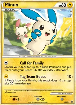 Minun card from Unleashed, number 34/95