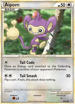 Aipom card from Unleashed, number 43/95