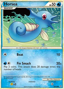 Horsea card from Unleashed, number 49/95
