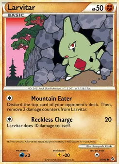 Larvitar card from Unleashed, number 50/95