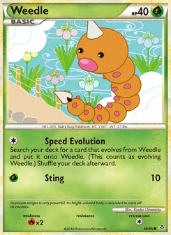 Weedle card from Unleashed, number 69/95