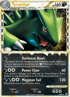 Tyranitar card from Unleashed, number 88/95