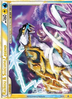 Raikou & Suicune LEGEND card from Unleashed, number 92/95