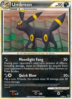 Umbreon card from Undaunted, number 10/90