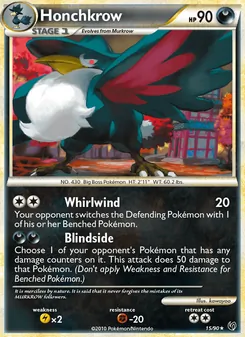 Honchkrow card from Undaunted, number 15/90