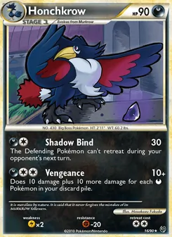 Honchkrow card from Undaunted, number 16/90