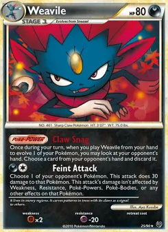 Weavile card from Undaunted, number 25/90