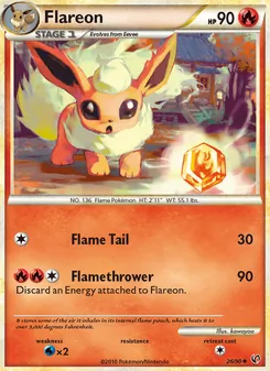 Flareon card from Undaunted, number 26/90