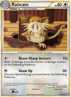 Raticate card from Undaunted, number 34/90