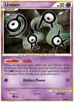 Unown card from Undaunted, number 40/90