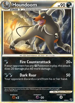 Houndoom card from Undaunted, number 5/90