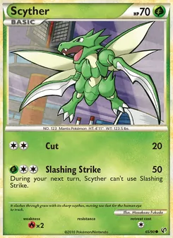 Scyther card from Undaunted, number 65/90