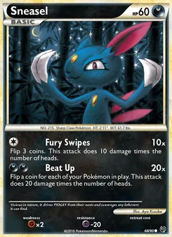 Sneasel card from Undaunted, number 68/90