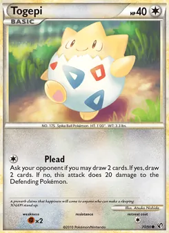 Togepi card from Undaunted, number 70/90
