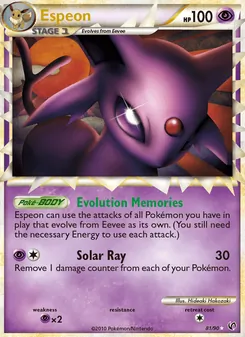 Espeon card from Undaunted, number 81/90