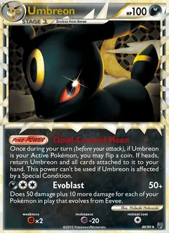 Umbreon card from Undaunted, number 86/90