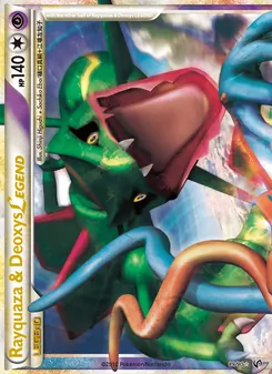 Rayquaza & Deoxys LEGEND card from Undaunted, number 89/90
