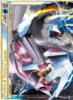 Palkia & Dialga LEGEND card from Triumphant, number 101/102