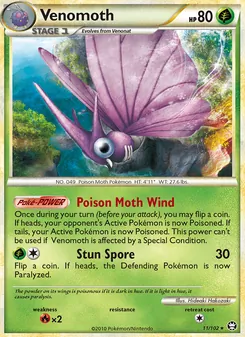 Venomoth card from Triumphant, number 11/102