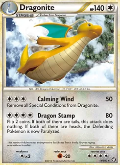 Dragonite card from Triumphant, number 18/102