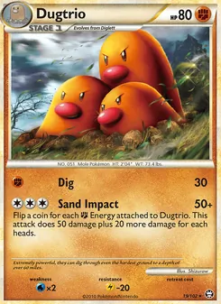 Dugtrio card from Triumphant, number 19/102