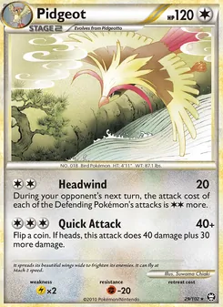 Pidgeot card from Triumphant, number 29/102
