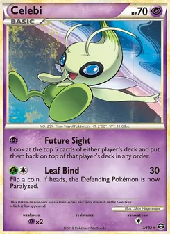 Celebi card from Triumphant, number 3/102
