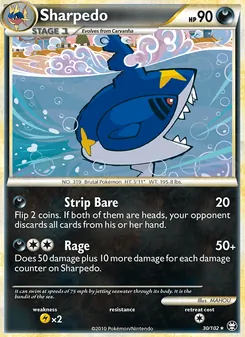 Sharpedo card from Triumphant, number 30/102
