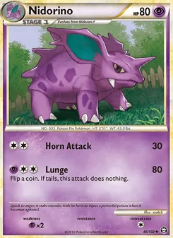 Nidorino card from Triumphant, number 46/102