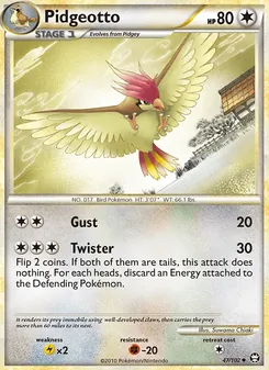 Pidgeotto card from Triumphant, number 47/102