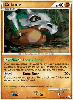 Cubone card from Triumphant, number 60/102