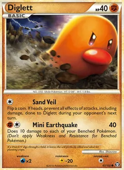 Diglett card from Triumphant, number 61/102