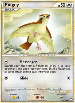 Pidgey card from Triumphant, number 71/102