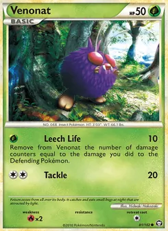 Venonat card from Triumphant, number 81/102