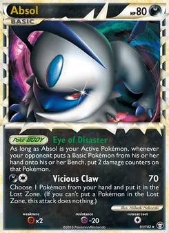 Absol card from Triumphant, number 91/102