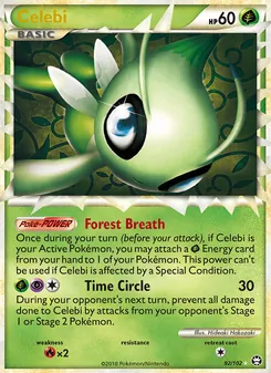 Celebi card from Triumphant, number 92/102
