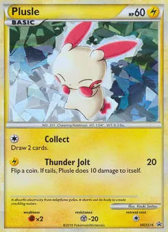 Plusle card from HGSS Black Star Promos, number HGSS16/25