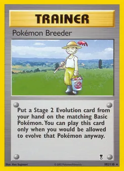 Pokémon Breeder card from Legendary Collection, number 102/110
