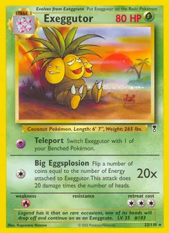 Exeggutor card from Legendary Collection, number 23/110