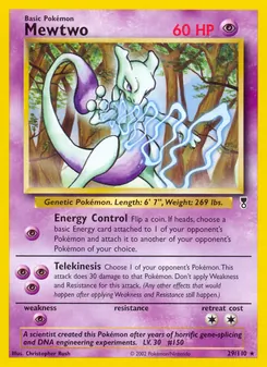 Mewtwo card from Legendary Collection, number 29/110