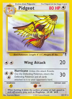 Pidgeot card from Legendary Collection, number 33/110